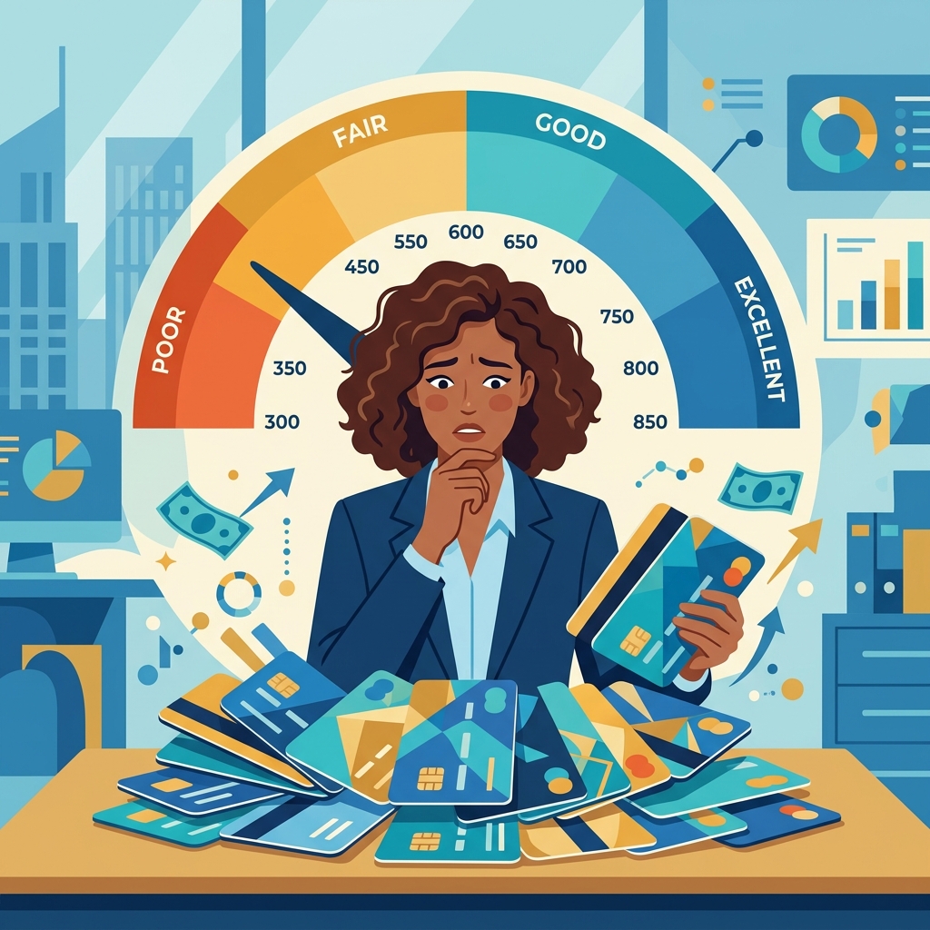 Multiple credit cards illustrating the risks of having too many credit card accounts