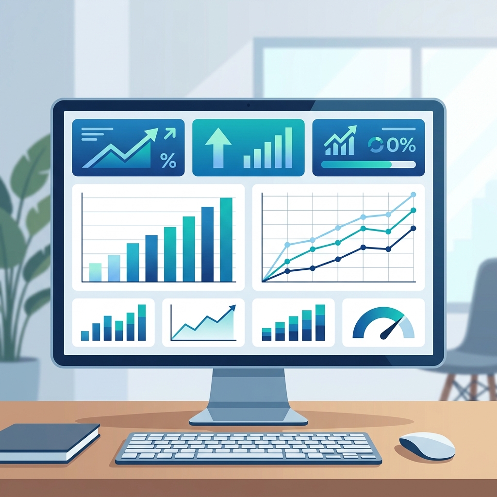 Business analytics dashboard showing verifiable performance patterns and execution trends